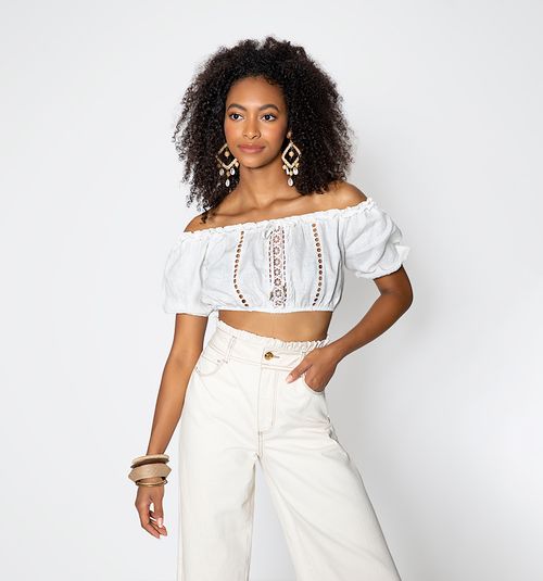 WOMEN'S OFF SHOULDER CROP TOP