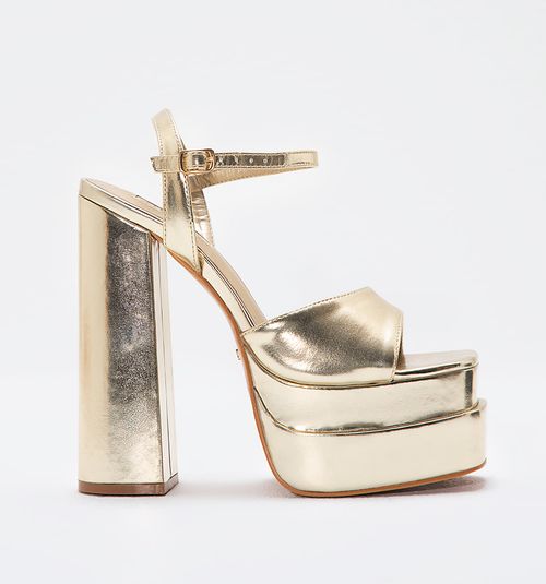 WOMEN'S METALLIC PLATFORM HEEL SANDALS