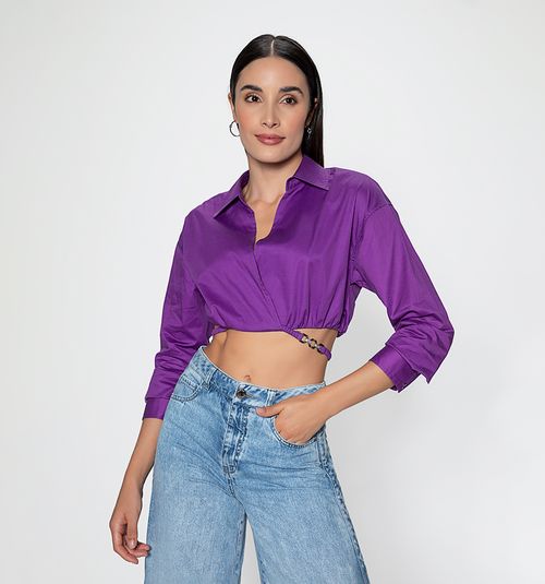 WOMEN'S LONG SLEEVE CROP TOP