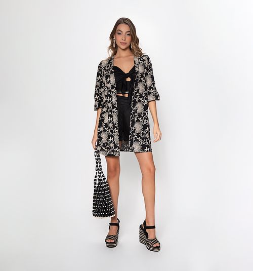 WOMEN'S 3/4 SLEEVE KIMONO