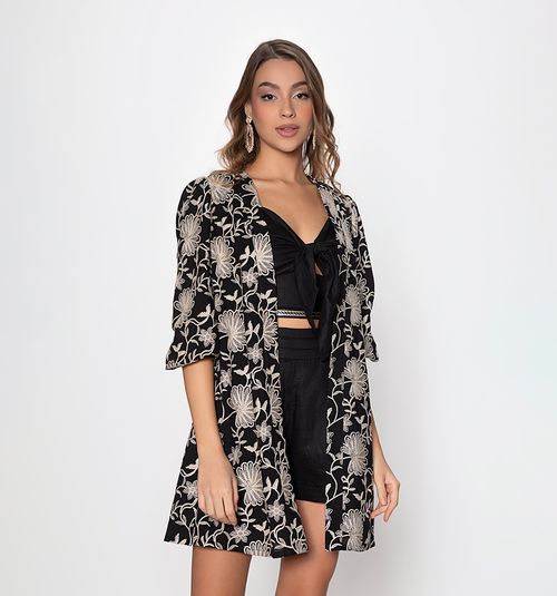 WOMEN'S 3/4 SLEEVE KIMONO