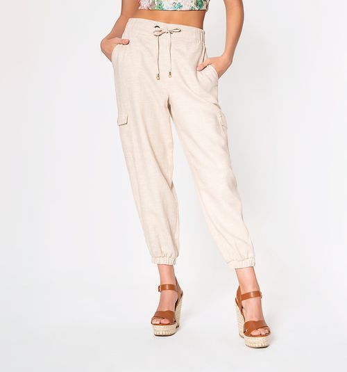 High Rise Jogger Pants With Side Pocket Appliqué