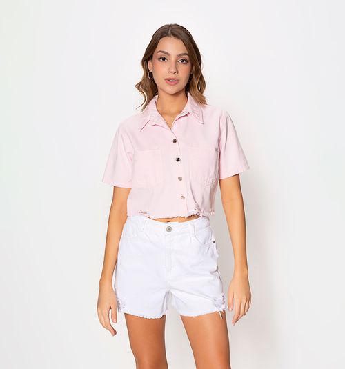 Boxxi Blouse with Destroyed Denim