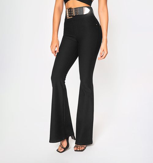 Flare Leggings With Belt And 5-Pocket Details