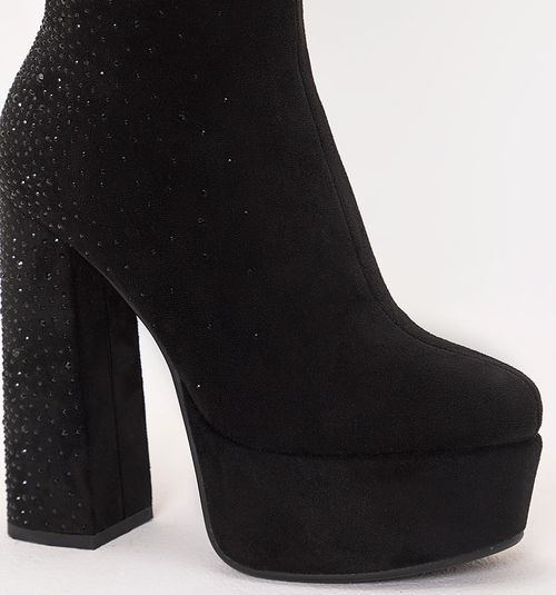 High Platform Boots with Mini Crystals