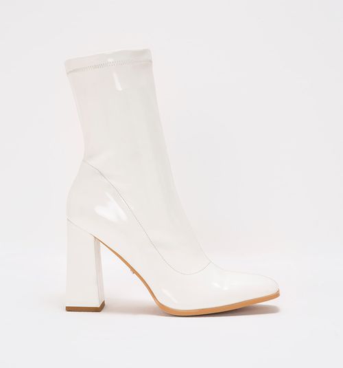 Mid-Calf Patent Leather Boots with Square Toe