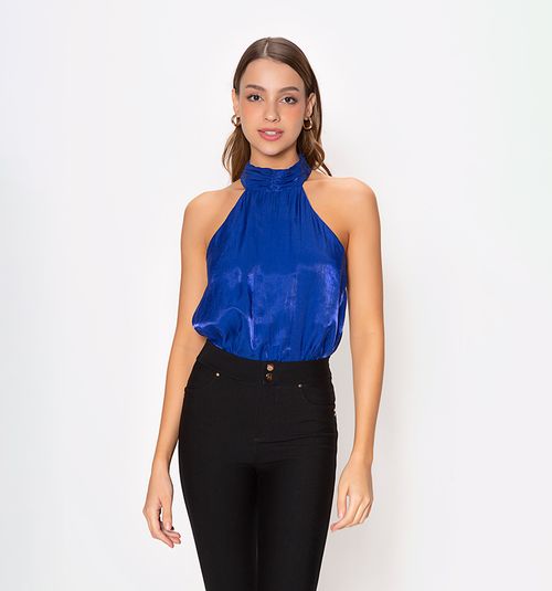 Halter Bodysuit with a Flowy Structure