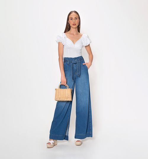 Short Bell Sleeve Blouse with Pintucks