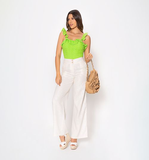 Ruffle blouse with spaghetti straps