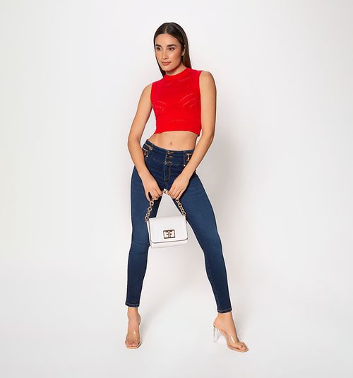 Sleeveless Blouse with Open Knit