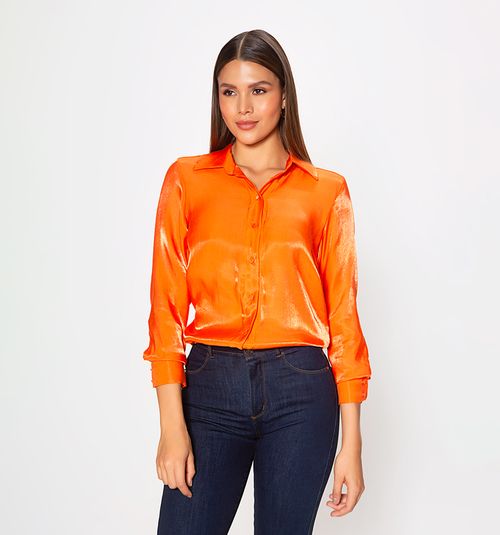 Long Sleeve Sateen Shirt Blouse