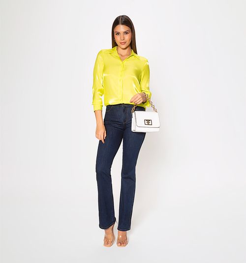 Long Sleeve Sateen Shirt Blouse