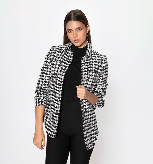 Houndstooth overshirt with sparkles