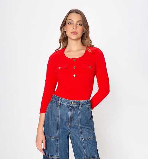 Long-Sleeved Woven Blouse With Front Flaps