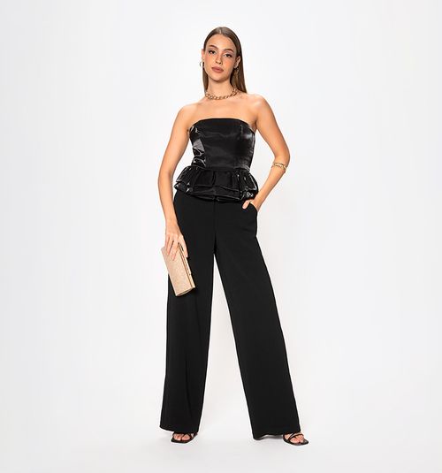 Strapless Blouse with Large Peplum