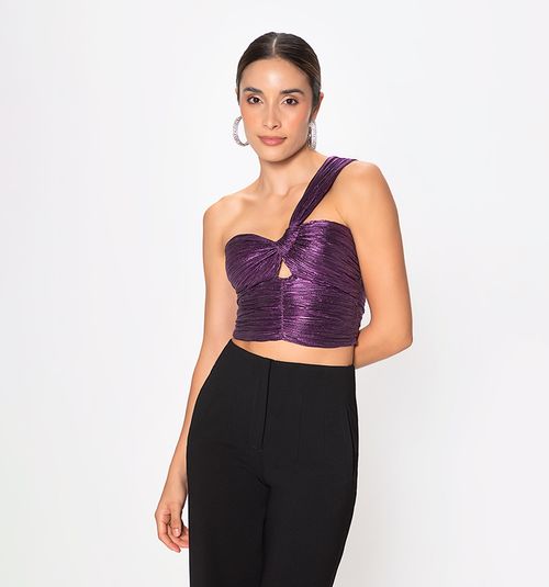 One-Shoulder Knotted Blouse