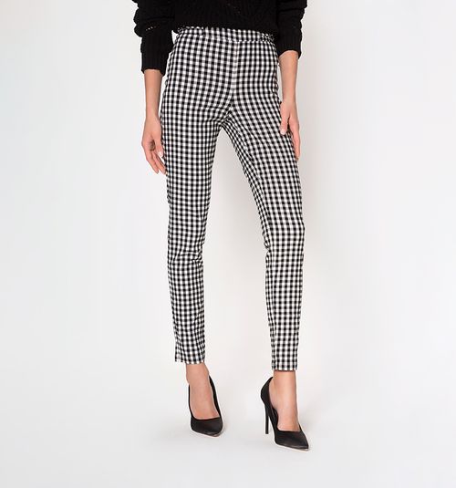 High waist leggings with plaid print