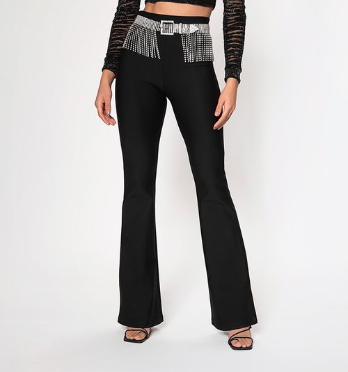 High waisted leggings with crystal belt