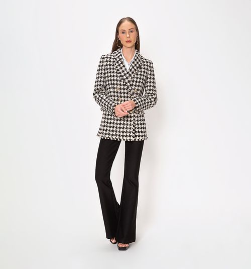 Houndstooth Blazer With Lurex and Shawl Lapel