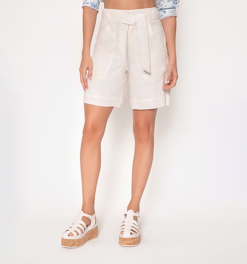 HIGH-WAIST BERMUDA, PATCH POCKETS, WITH