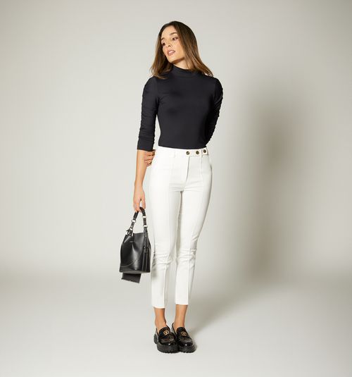 CHINO STYLE PANTS WITH SLIT AT THE HEM