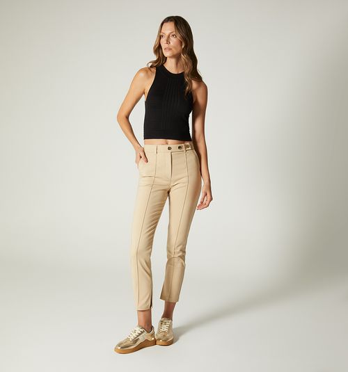 CHINO STYLE PANTS WITH SLIT AT THE HEM