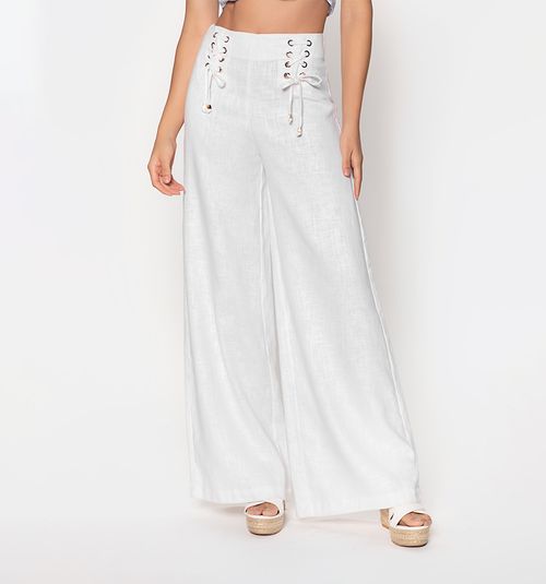 High-rise Palazzo Pants with Crossover