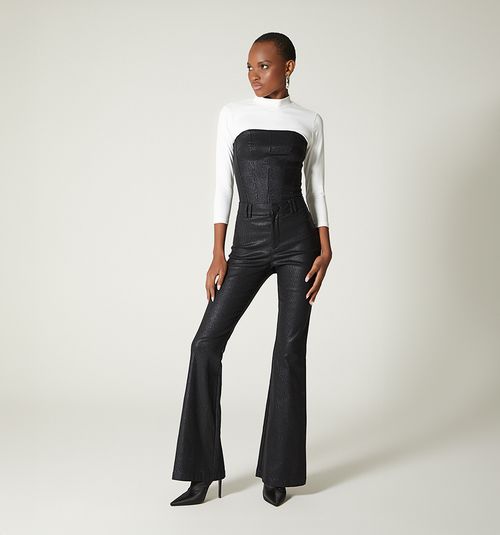 HIGH WAIST TROUSERS WITH SEMI BOOTCUT TRIMMINGS