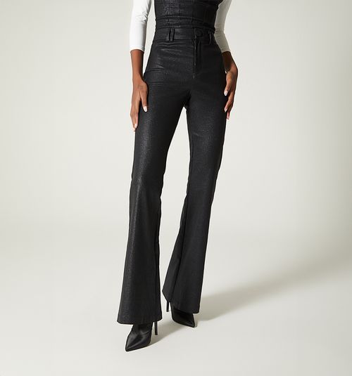 HIGH WAIST TROUSERS WITH SEMI BOOTCUT TRIMMINGS