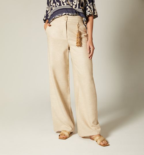 PALAZZO PANTS WITH WAISTBAND DETAIL