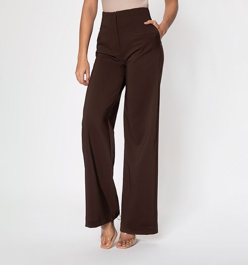 High-waisted palazzo pants with pleats