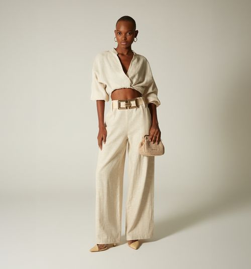 SUPER HIGH WAIST PALAZZO PANTS WITH BELT