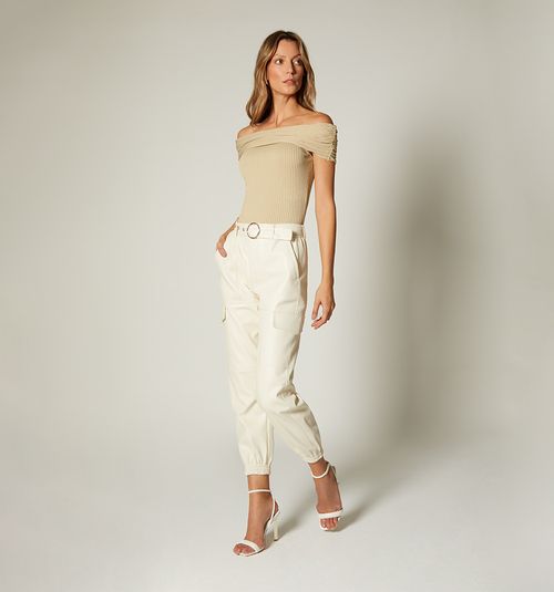 Cargo Type Pants in Synthetic Leather