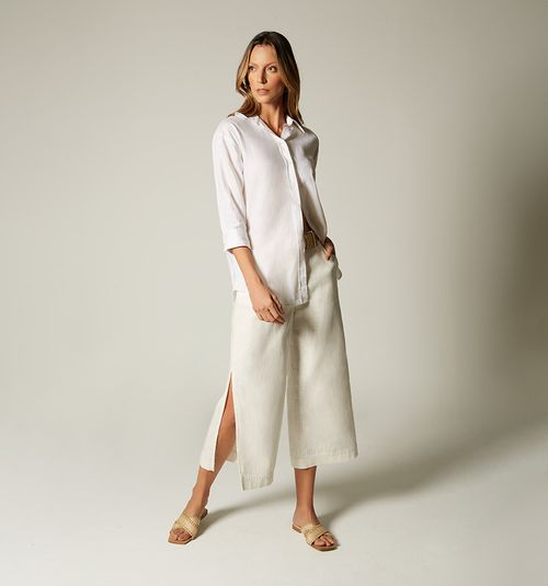 CULOTTE PANTS WITH SLITS AND BELT