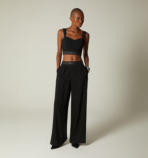 Wide Leg Pants with Elastic Waist