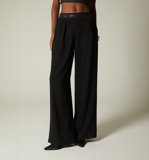 Wide Leg Pants with Elastic Waist