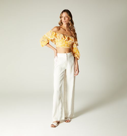 HIGH WAIST PALAZZO PANTS WITH LACE