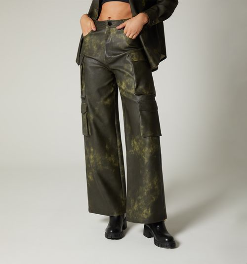 VINTAGE EFFECT PU CARGO PANTS