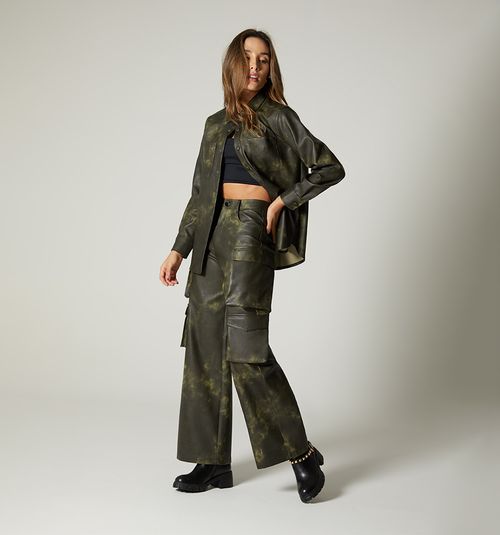 VINTAGE EFFECT PU CARGO PANTS