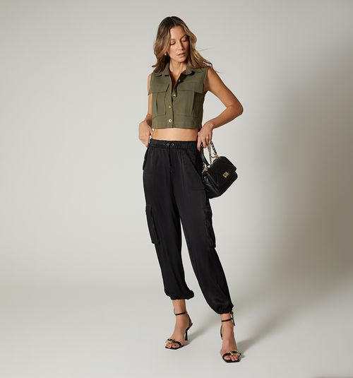 HIGH-WAISTED PANTS WITH ELASTIC