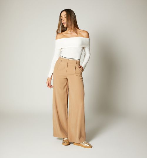 PALAZZO PANTS SUPER HIGH WAIST WITH DETAIL