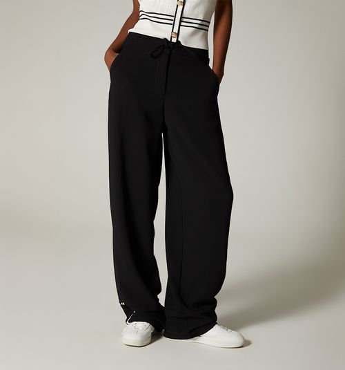 Wide Leg High Waist Pants with Detail