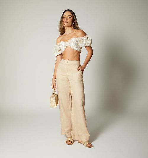 HIGH WAIST PALAZZO PANTS WITH BELT