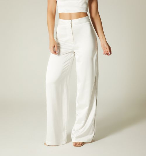 High Waist Palazzo Pants with Side Br