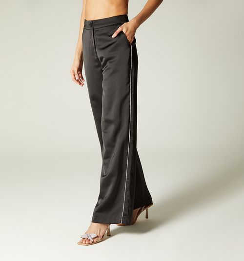 High Waist Palazzo Pants with Side Br
