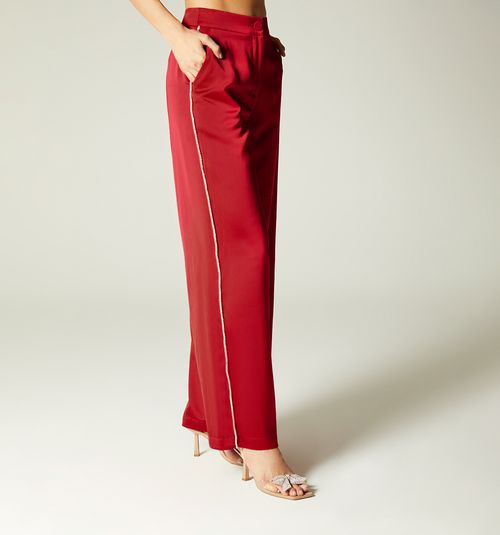 High Waist Palazzo Pants with Side Br