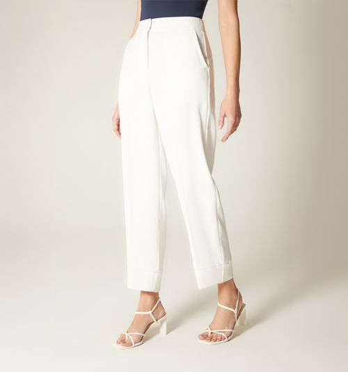 HIGH WAIST STRAIGHT LEG PANTS WITH FLARE