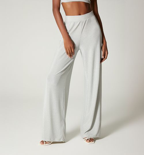 High-waisted pants with internal panty