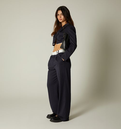 TROUSER WITH CONTRAST WAISTBAND