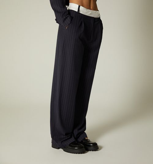 TROUSER WITH CONTRAST WAISTBAND